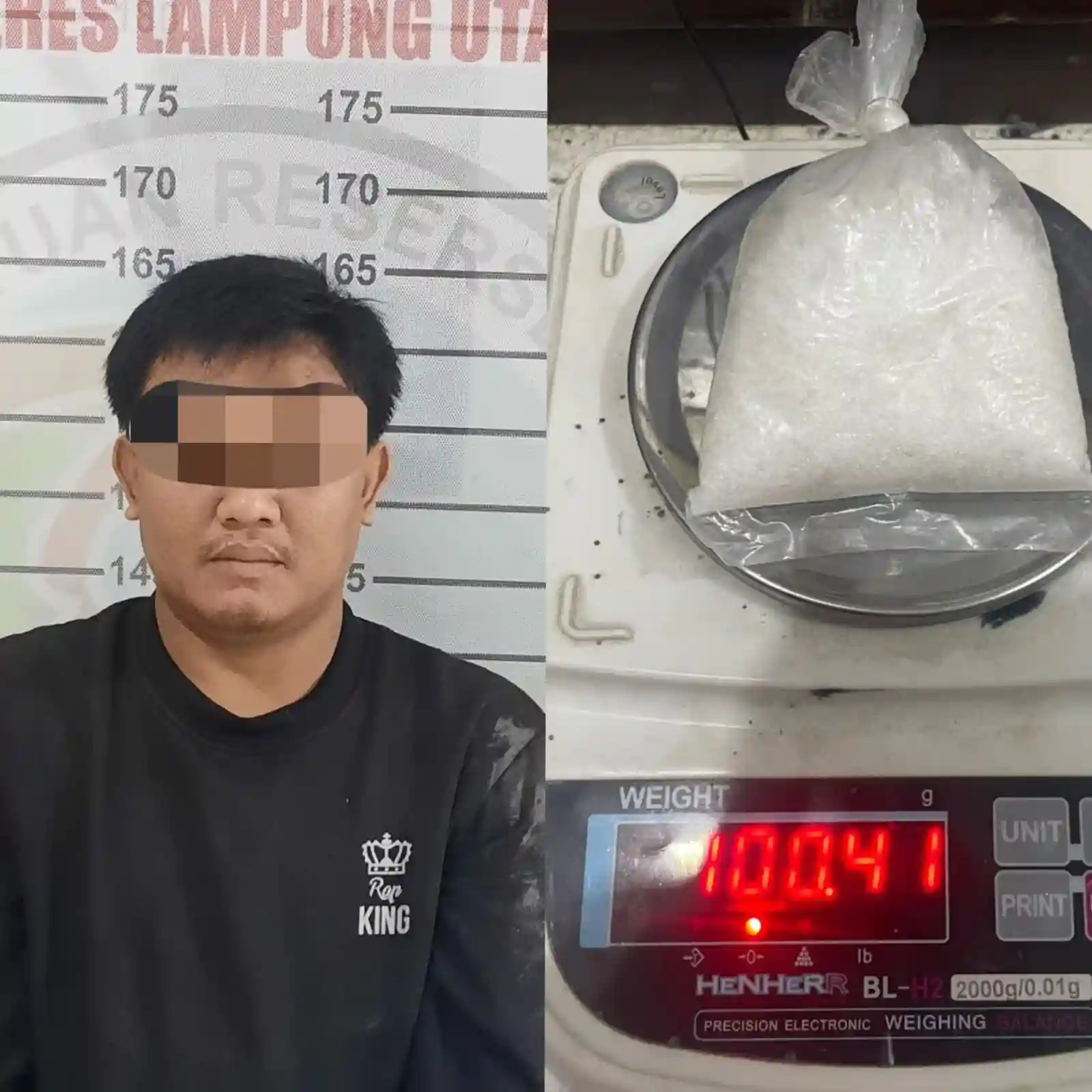 Polisi Gagalkan Peredaran Sabu 100,41 Gram di Lampung Utara