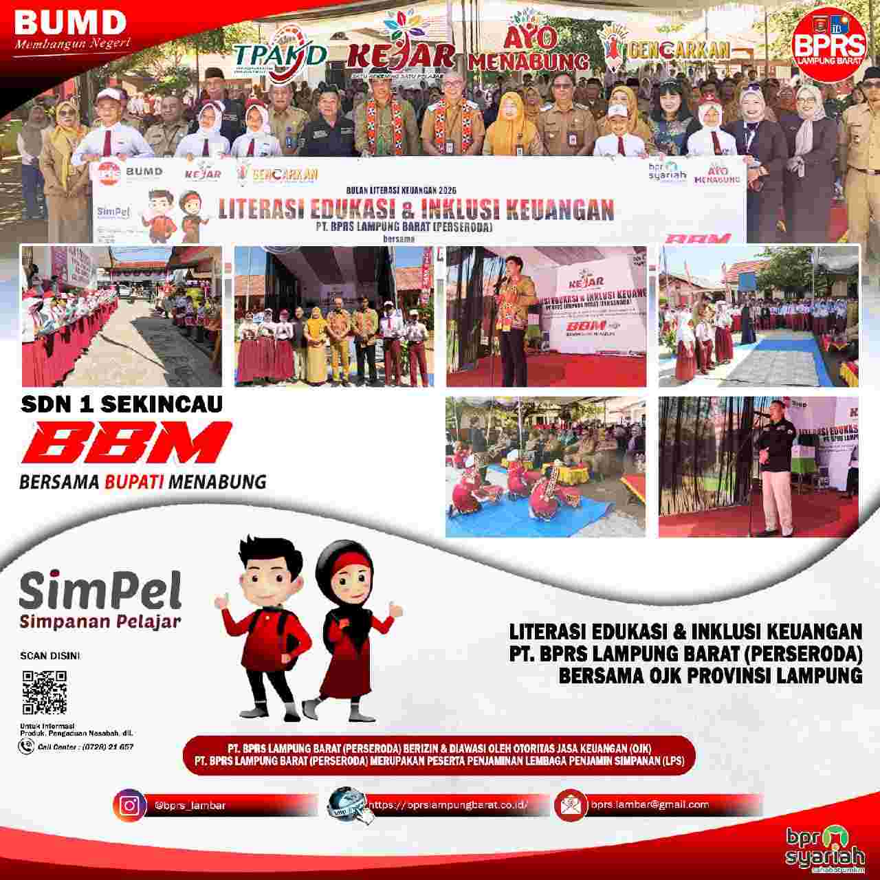 Pemkab Lampung Barat Gandeng OJK dan BPRS Tingkatkan Literasi Keuangan Pelajar