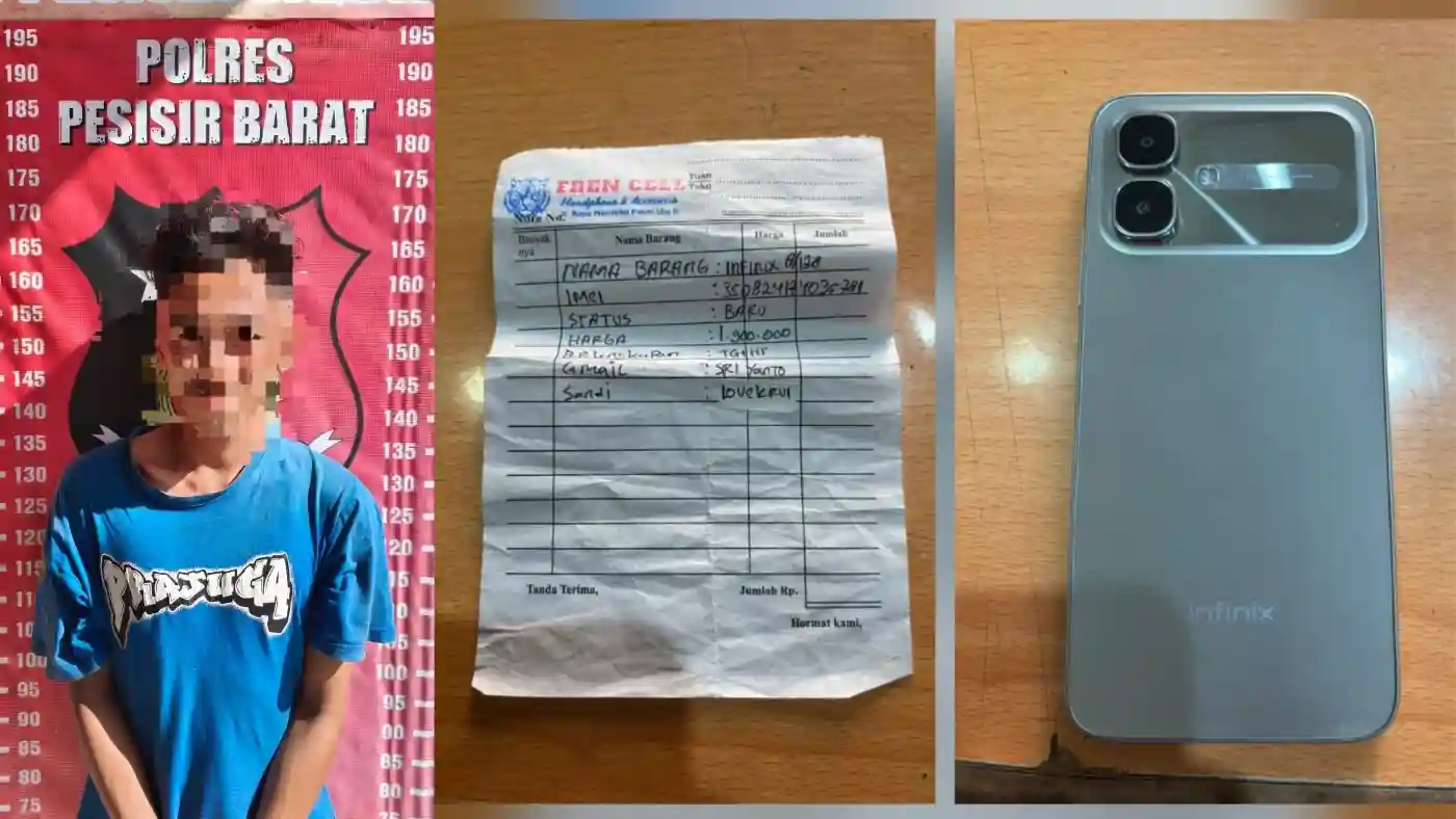 Polisi Tangkap Terduga Pencuri Handphone Pekerja Bangunan di Pesisir Barat