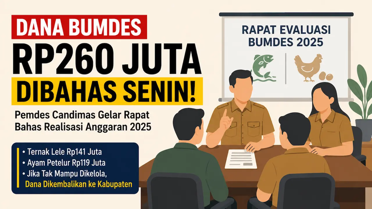 Pemdes Candimas Gelar Rapat Bahas Realisasi Dana BUMDes Rp260 Juta Senin Depan