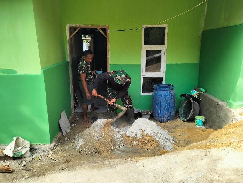 Rumah Hasanudin Hampir Rampung, Program TMMD Ke-129 Kodim 0410 Bandar Lampung
