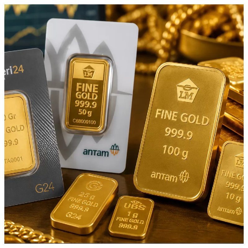 Harga Emas Antam Turun Rp30.000, Ini Rincian Harga 0,5 Gram hingga 1 Kg