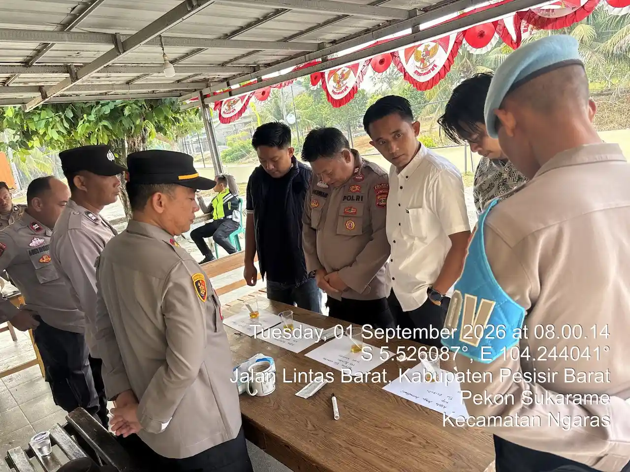 Cegah Penyalahgunaan Narkoba Internal, Polsek Ngaras Gelar Tes Urine Acak Personel