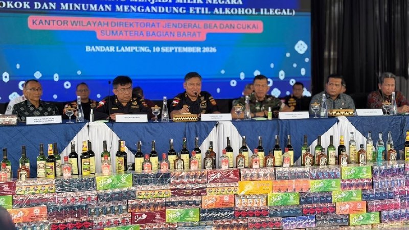 Bea Cukai Sumbagbar Ungkap 486 Penindakan, Puluhan Juta Rokok Ilegal Diamankan