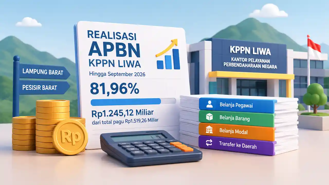 APBN Rp1,24 Triliun Tersalurkan, KPPN Liwa Catat Realisasi 81,96 Persen