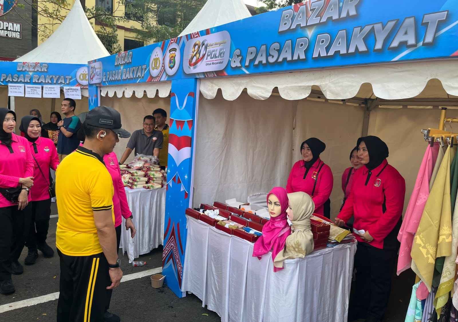 Ribuan Peserta Ramaikan Bazar, Pasar Rakyat, dan Senam Bersama Polda Lampung
