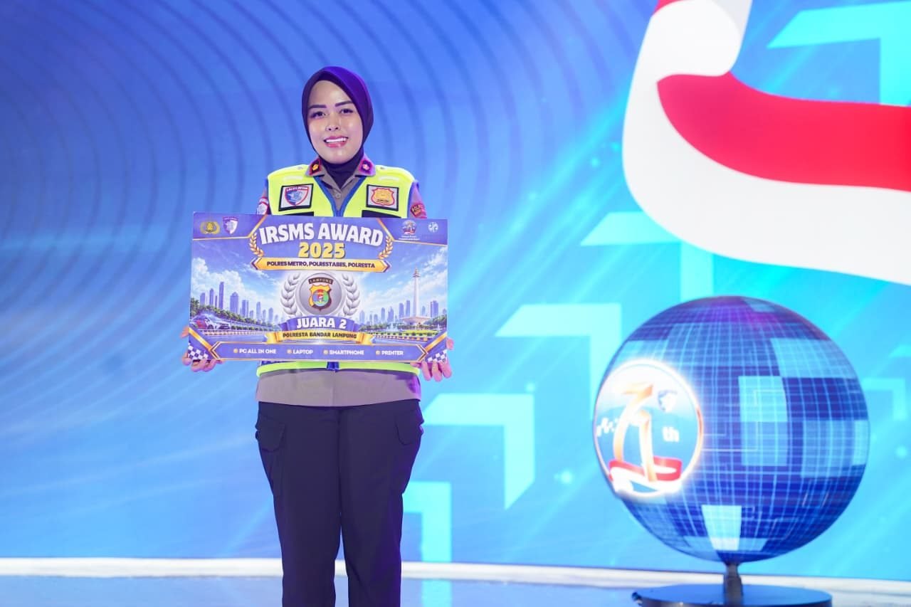 IRSMS Award 2026: Satlantas Polresta Bandar Lampung Raih Juara II