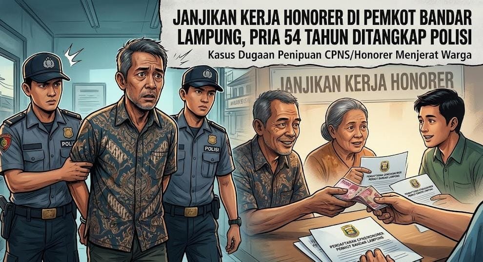 Janjikan Kerja Honorer di Pemkot Bandar Lampung, Pria 54 Tahun Ditangkap Polisi