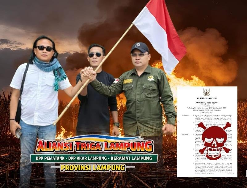 Pergub Tebu Bakar PT SGC Disorot, Triga Lampung Minta Pengusutan Tuntas