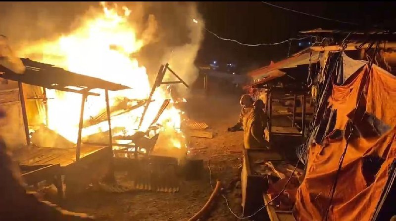 Kebakaran Pasar Tempel Kuripan Bandar Lampung, Api Diduga Berasal dari Termis Listrik