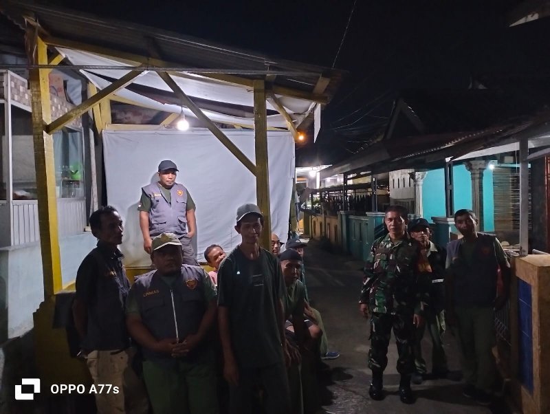 Babinsa Jagabaya 1 Pimpin Siskamling, Perkuat Keamanan Lingkungan di Way Halim