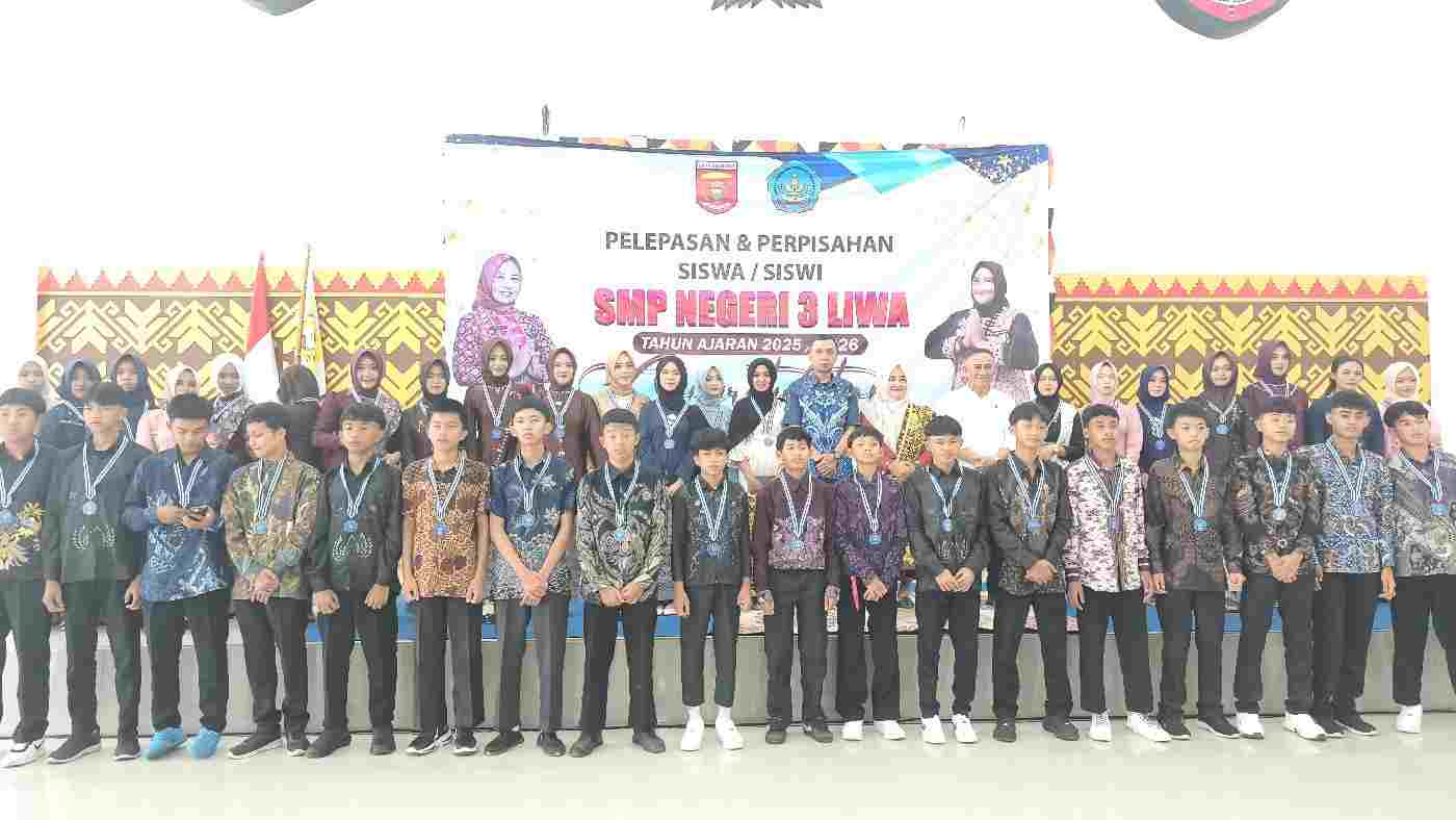 SMPN 3 Liwa Lepas 46 Siswa Kelas IX, Kepala Sekolah Ajak Lanjutkan Pendidikan