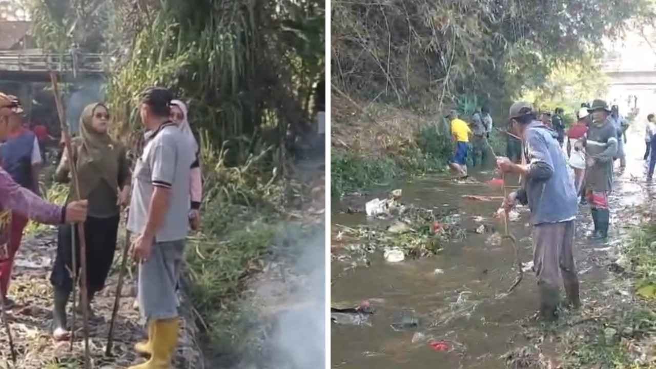 Bersihkan Way Besai, Camat Sumberjaya Ajak Warga Stop Buang Sampah ke Sungai