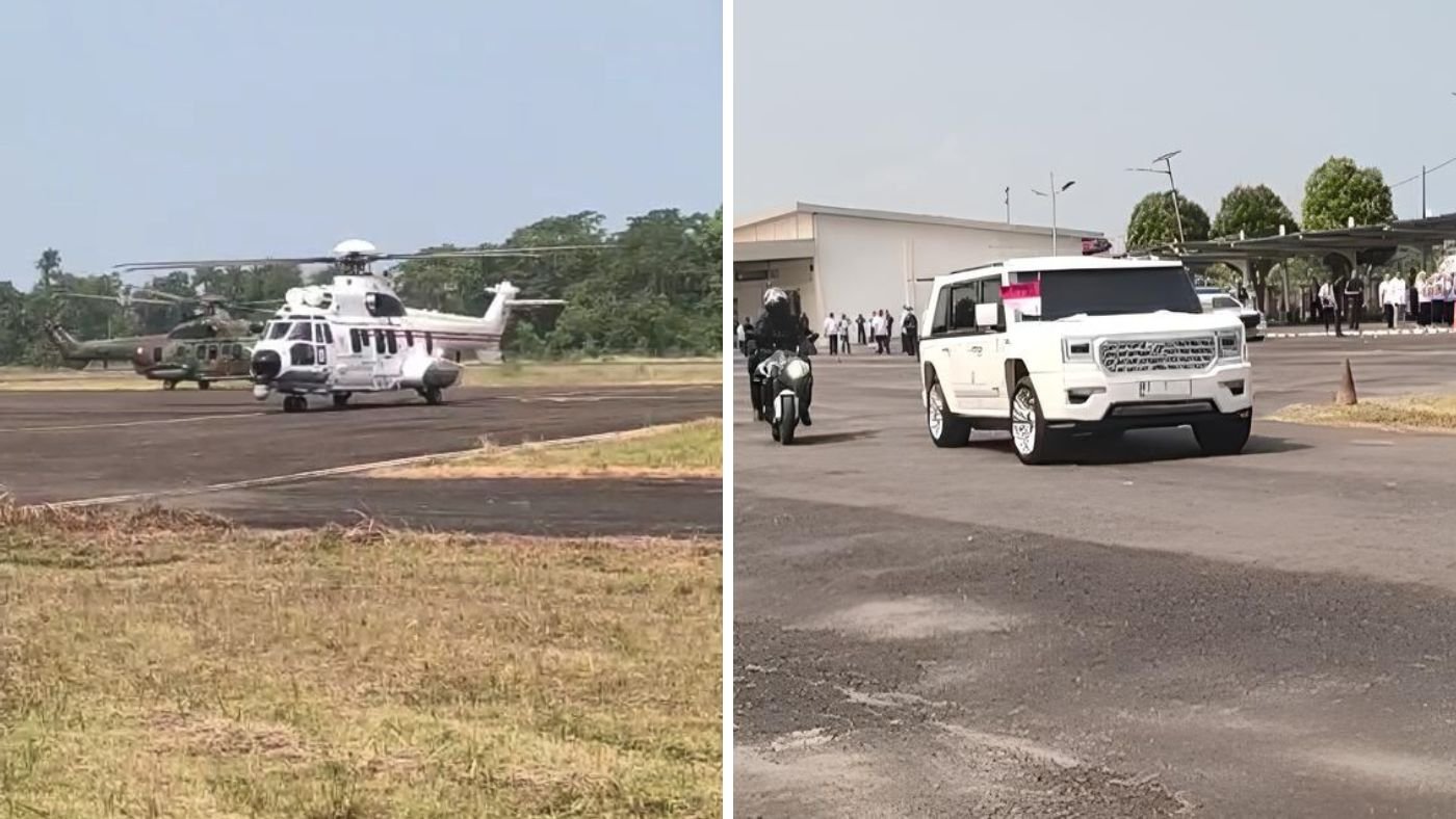 Didampingi Sejumlah Menteri, Presiden Prabowo Tiba di Pesisir Barat