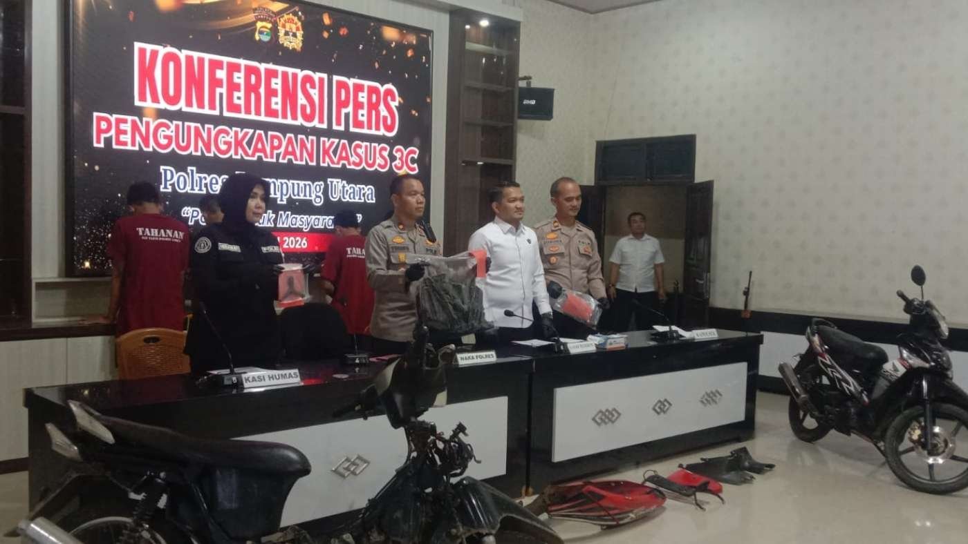 Polres Lampung Utara Tangkap DPO Curanmor dan Bekuk 3 Pelaku Curat