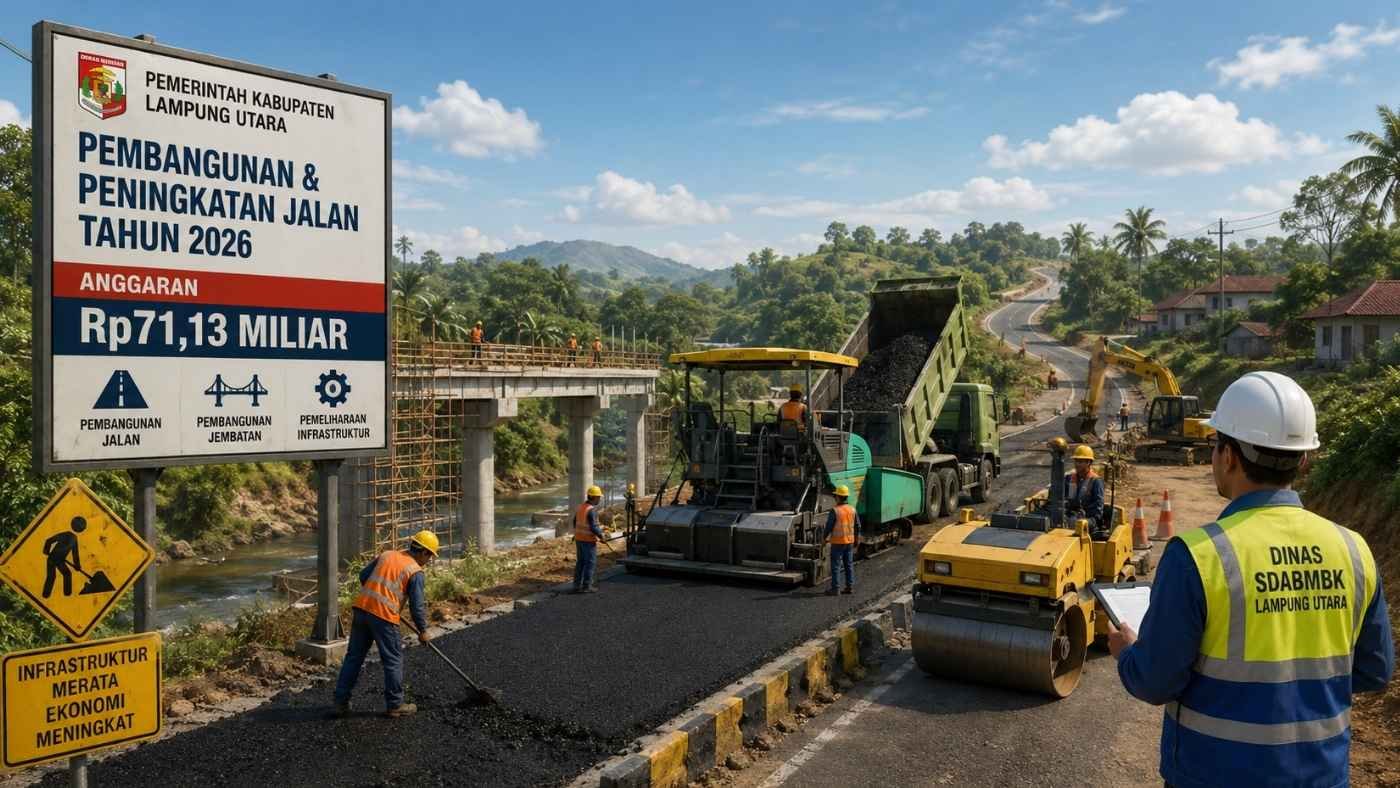 Pemkab Lampung Utara Kucurkan Rp71 Miliar untuk Pembangunan Jalan