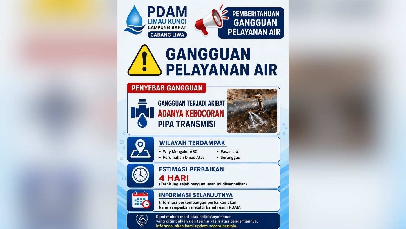 Pipa Transmisi Bocor, Pasokan Air PDAM Limau Kunci Terganggu Hingga 4 Hari