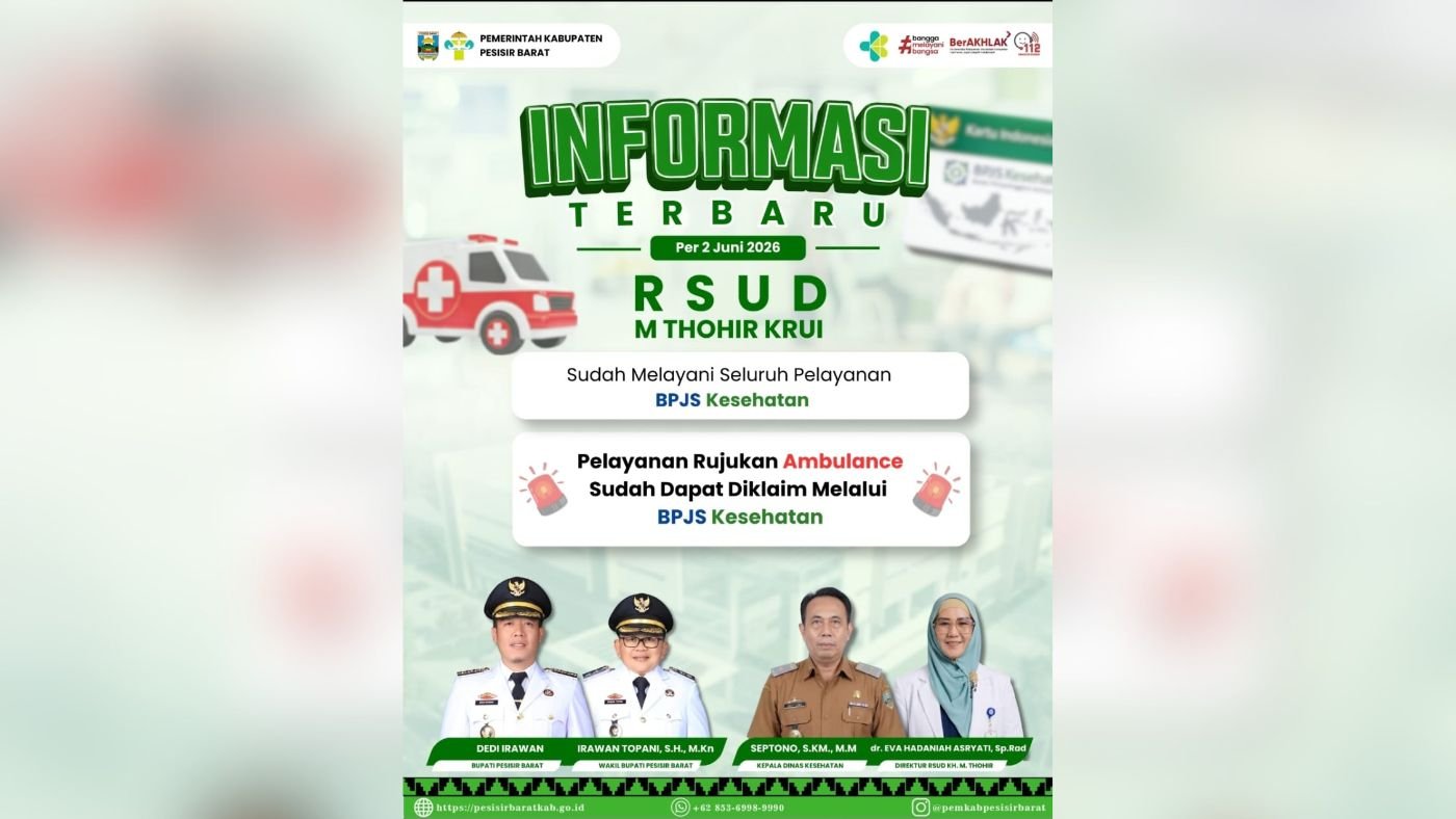 Kabar Baik! Seluruh Layanan RSUD KH Muhammad Thohir Krui Kini Ditanggung BPJS Kesehatan