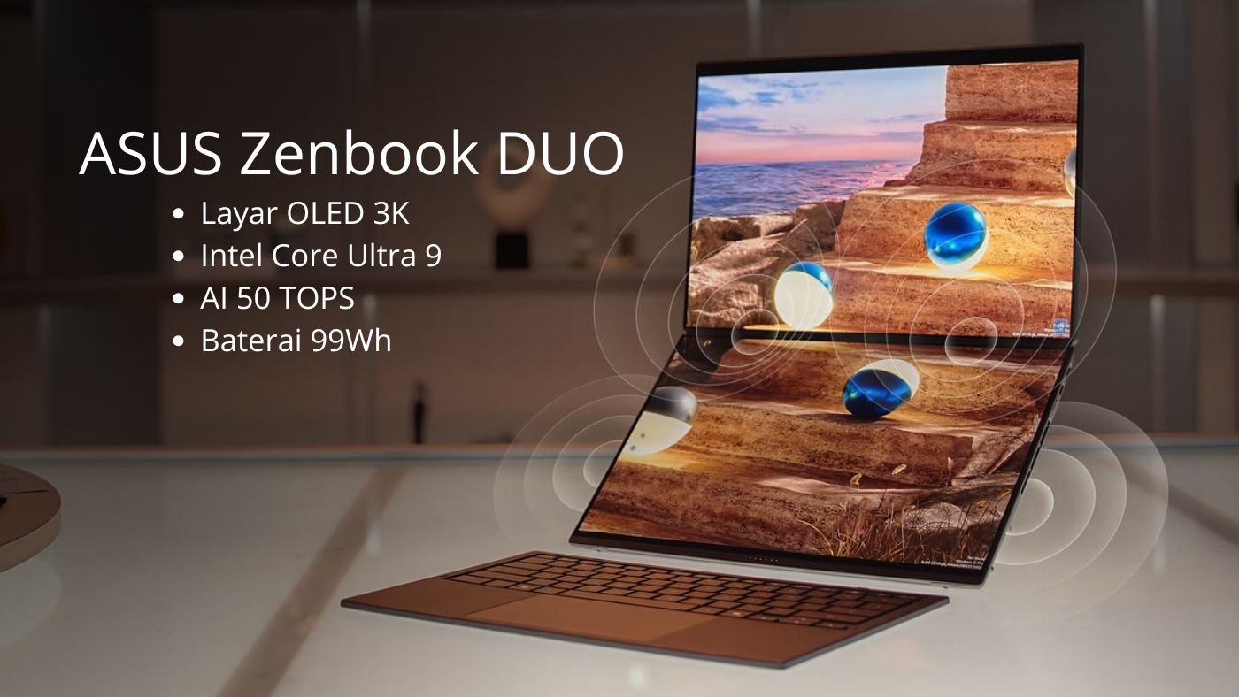 ASUS Zenbook DUO 2026 Tawarkan Dua Layar OLED dan Baterai Tahan Hingga 20 Jam