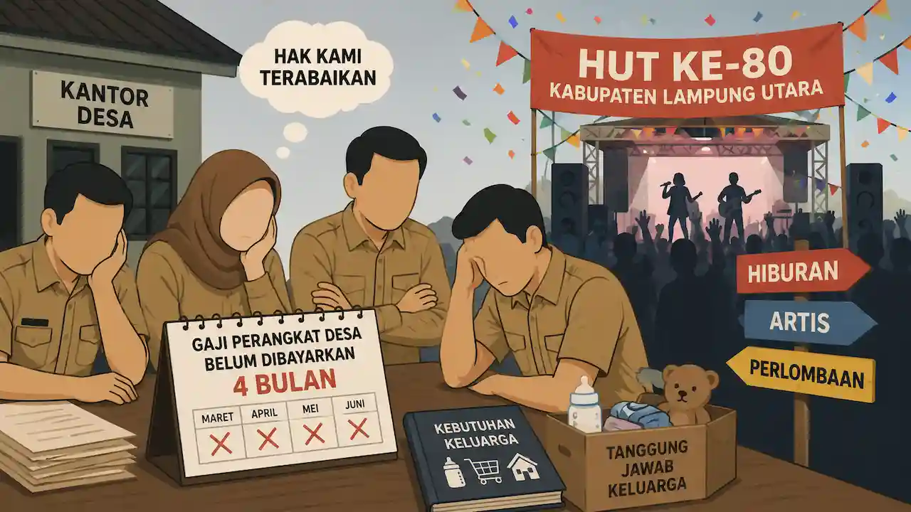 Nestapa di Balik HUT ke-80 Lampung Utara, Gaji Perangkat Desa Empat Bulan Belum Dibayar