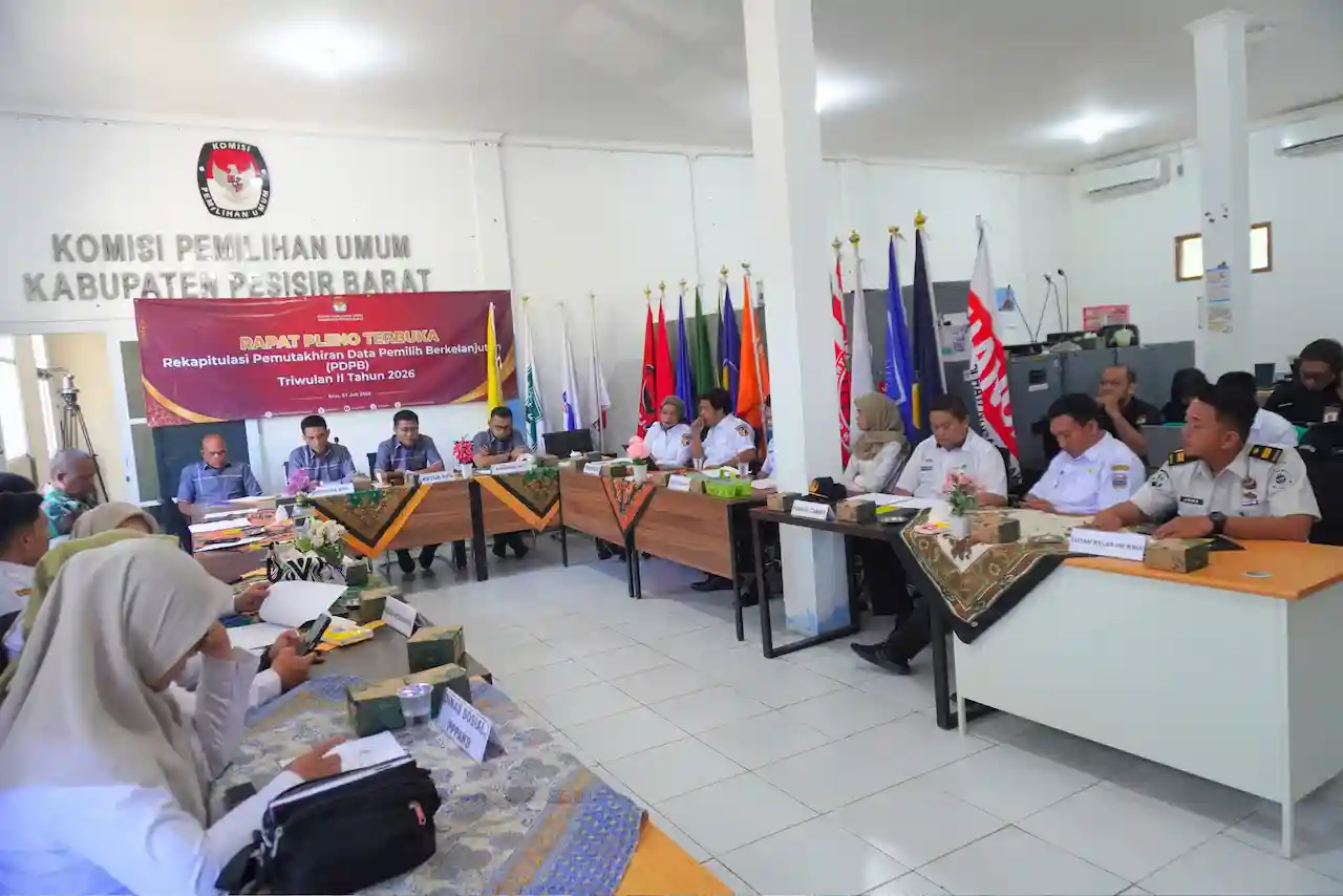 KPU Pesisir Barat Tetapkan 126.144 Pemilih pada Pleno PDPB Triwulan II 2026