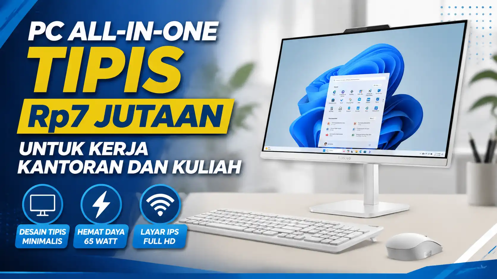 Lenovo A100 Review: PC AIO Minimalis dengan Layar Profesional dan Hemat Daya