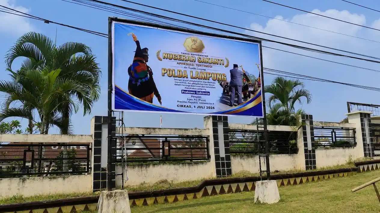 Polda Lampung Raih Nugraha Sakanti, Polres Lampung Utara Publikasikan Lewat Banner