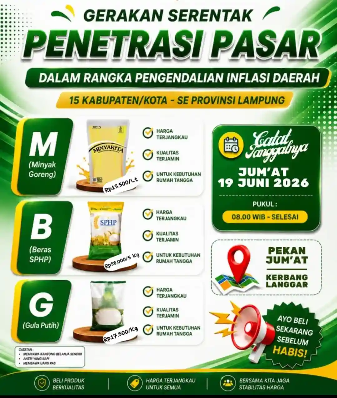 Besok, Gerakan Penetrasi Pasar di Kerbang Langgar Jual Minyakita Rp15.500 per Liter
