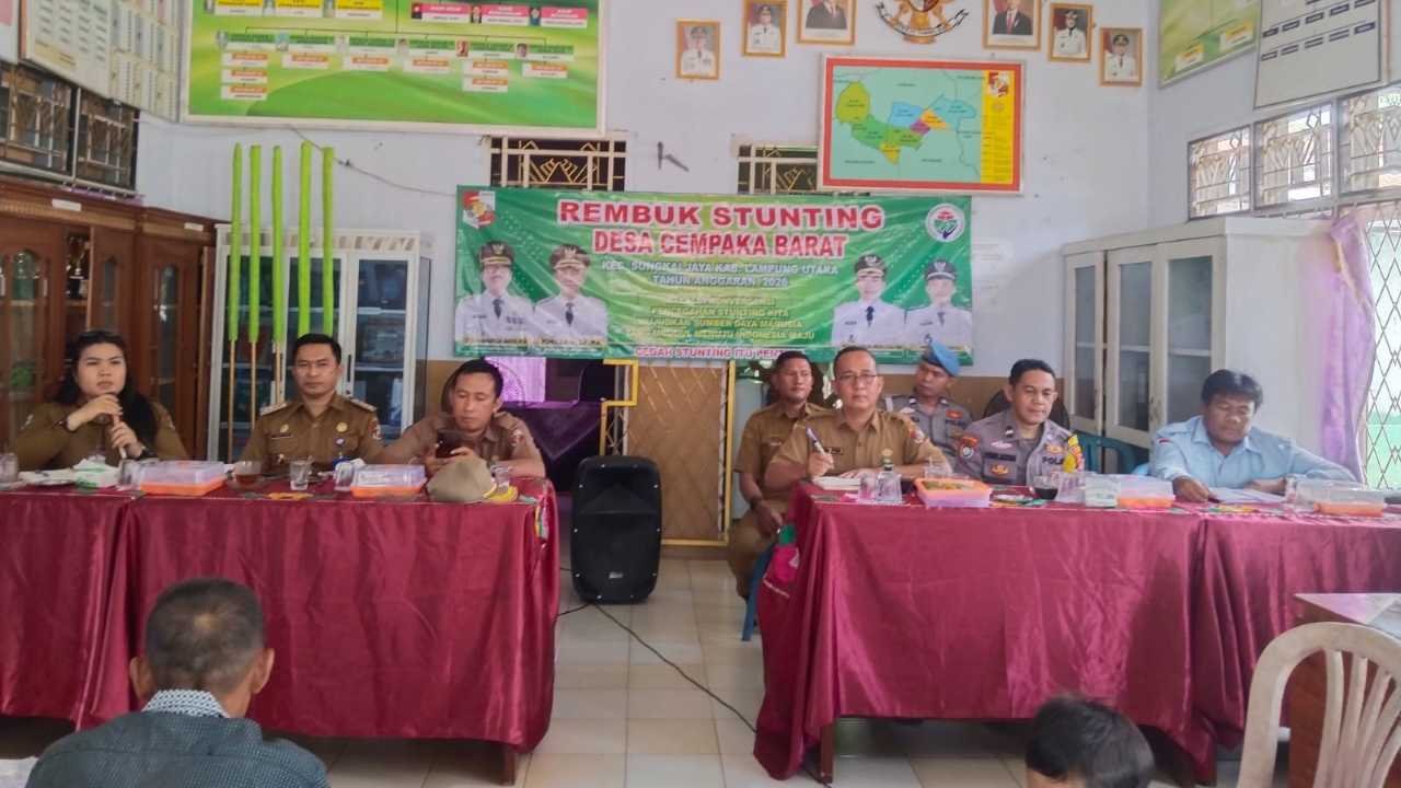 Bhabinkamtibmas Polsek Sungkai Jaya Dukung Pencegahan Stunting di Lampung Utara