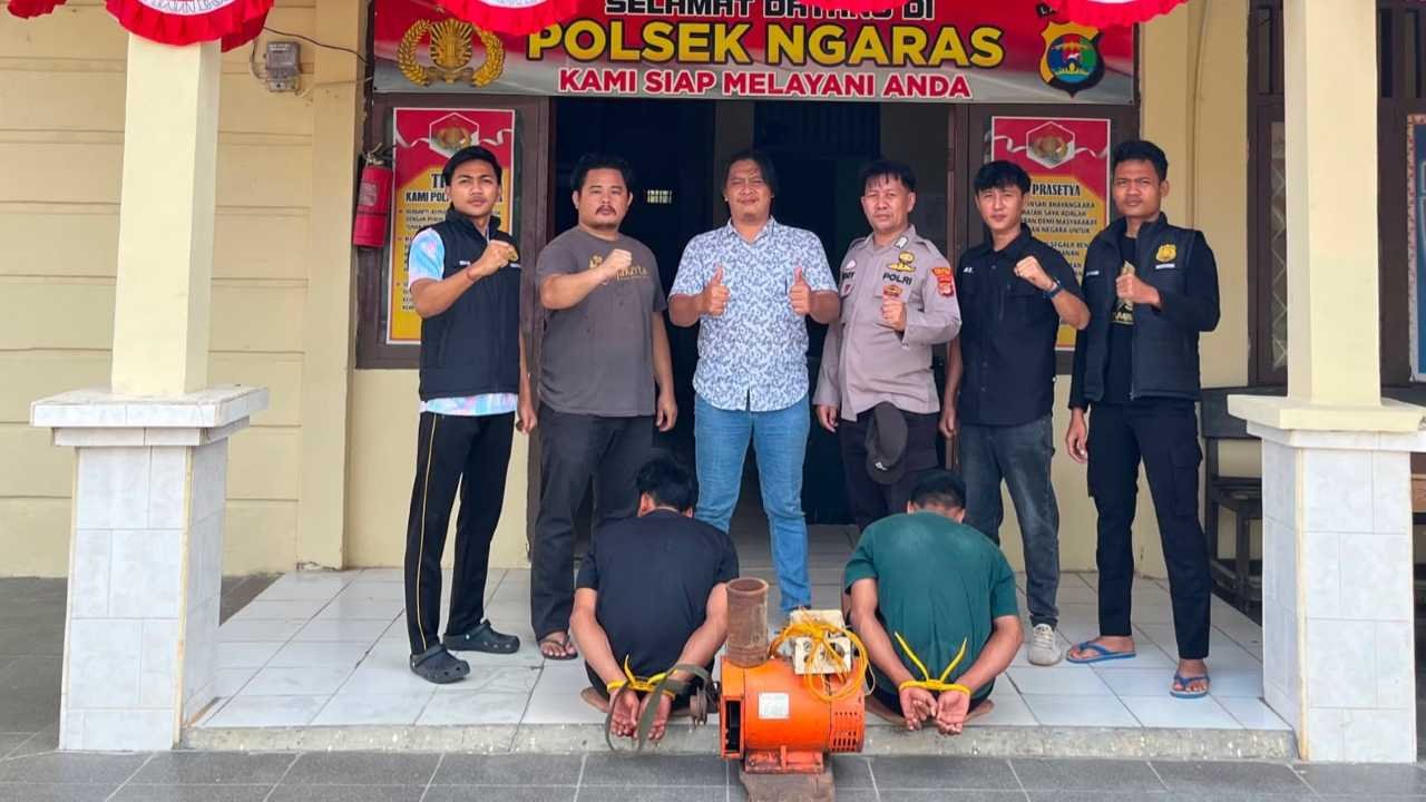 Tim URC Polsek Ngaras Tangkap Dua Tersangka Pencurian Mesin Dinamo