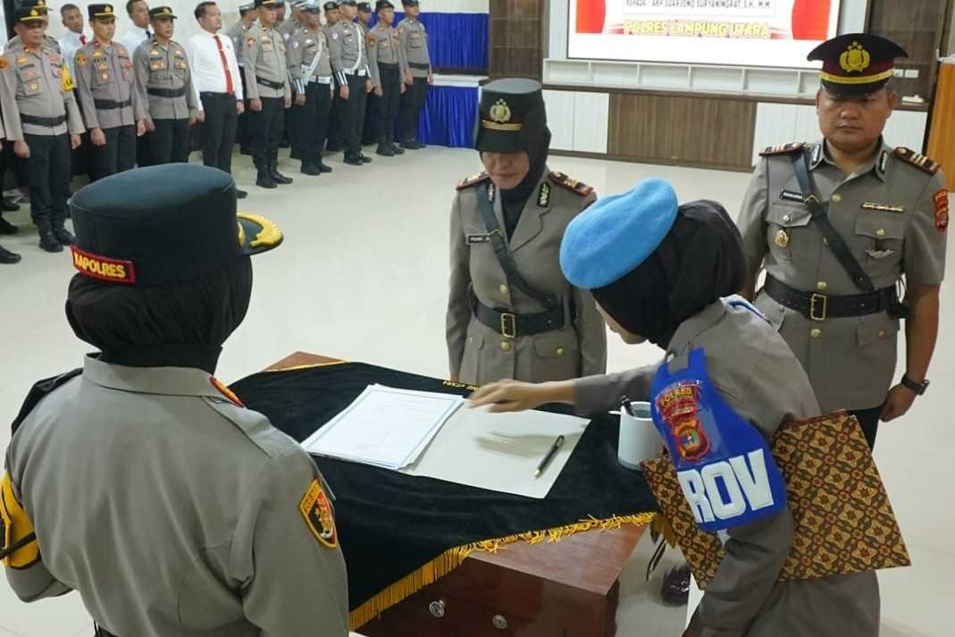Kapolres Lampung Utara Pimpin Sertijab Kasat Lantas, AKP Suarjono Resmi Menjabat