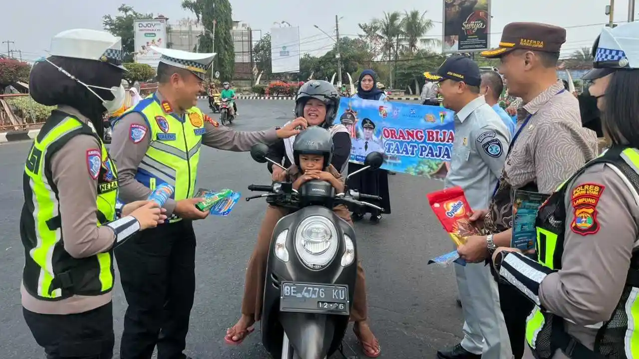 Satlantas Polres Lampung Utara Sosialisasikan Keringanan Pajak Kendaraan di Kotabumi