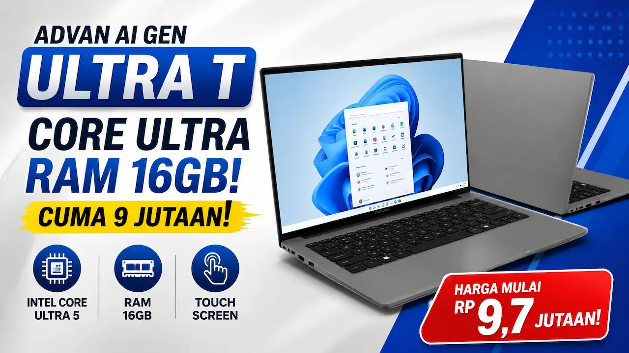 Gila! Advan AI Gen Ultra T Kasih RAM 16GB dan Intel Core Ultra Cuma 9 Jutaan Saja!