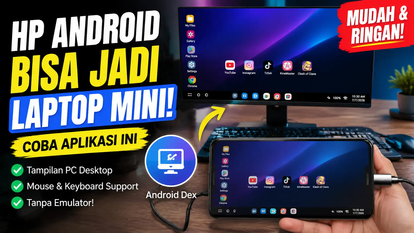 Ubah HP Android Jadi PC Mode ala Samsung DeX Tanpa Emulator