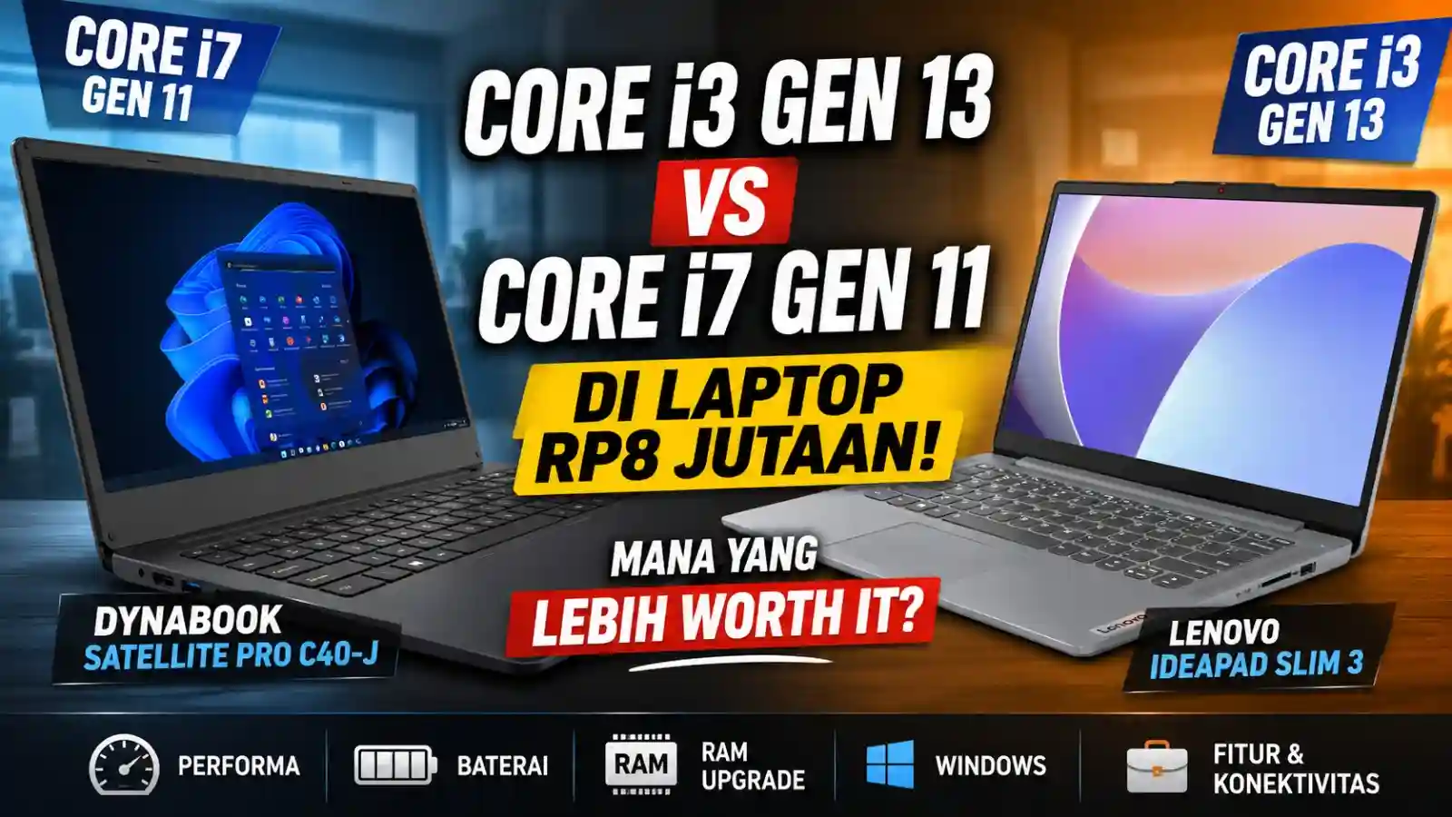 Laptop Core i3 Gen 13 vs Core i7 Gen 11 di Rp8 Jutaan, Mana yang Lebih Worth It?