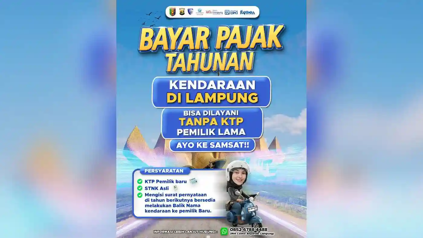 Tanpa KTP Lama, Warga Tetap Bisa Bayar Pajak Kendaraan di Lampung