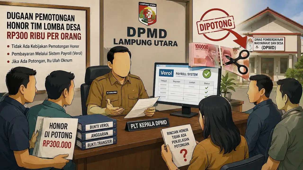 Dugaan Honor Tim Lomba Desa Dipotong Rp300 Ribu, Plt Kepala DPMD Lampura Sebut Ulah Oknum