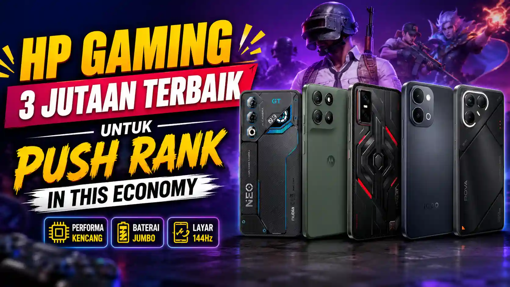 5 HP Gaming 3 Jutaan Terbaik Juli 2026, Performa Kencang untuk Push Rank Tanpa Lag