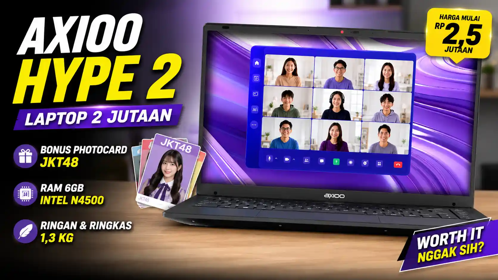 Axioo Hype 2, Laptop Murah dengan RAM 6GB dan Bonus JKT48