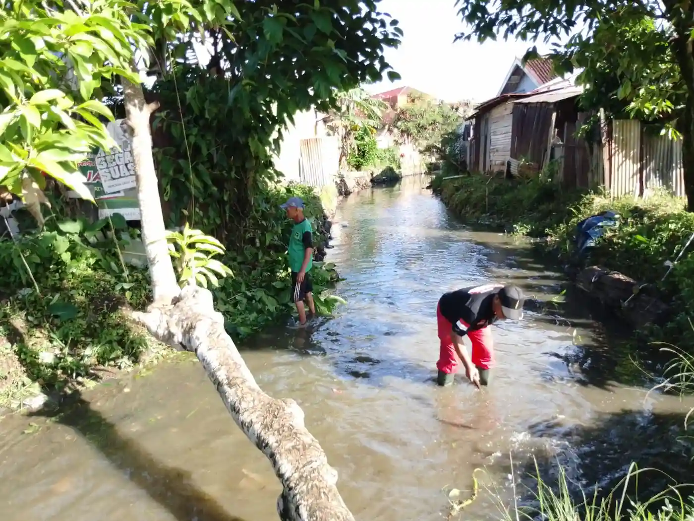 Warga Pasar Krui dan Pasarkota Krui Gotong Royong Bersihkan Sungai Way Balau