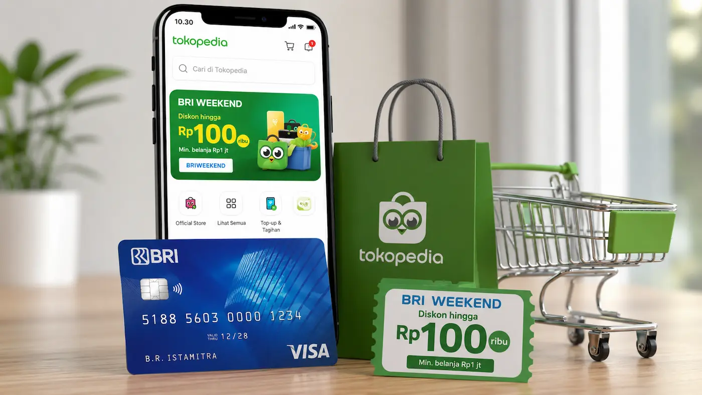 BRI dan Tokopedia Hadirkan Promo Diskon Rp100 Ribu untuk Belanja Akhir Pekan