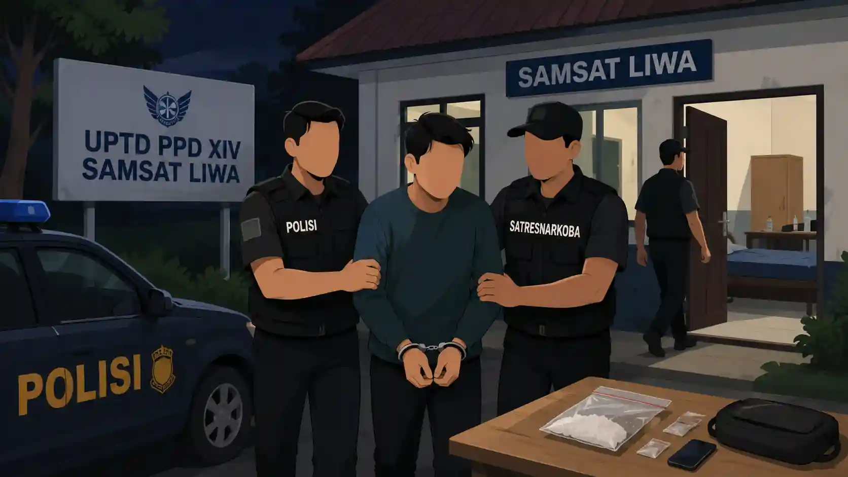 Baru 4 Bulan Bertugas, PPPK Samsat Liwa Diamankan dalam Kasus Dugaan Narkotika