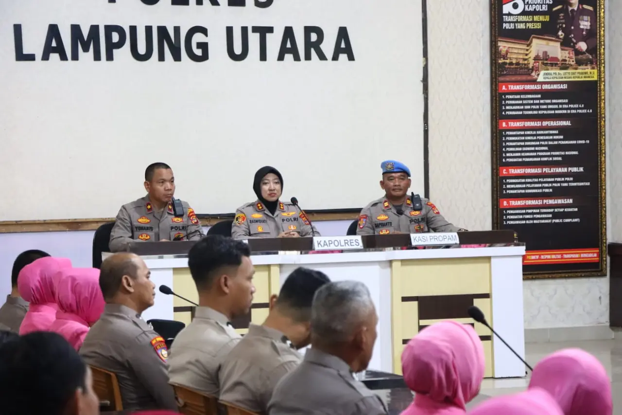 Kapolres Lampung Utara Tegaskan Anggota Tak Boleh Terlibat Narkoba dan Perselingkuhan