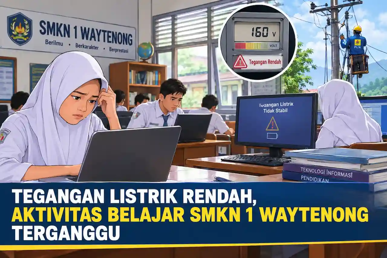Tegangan Listrik Rendah Ganggu Aktivitas Belajar SMKN 1 Waytenong, Siswa Terkendala