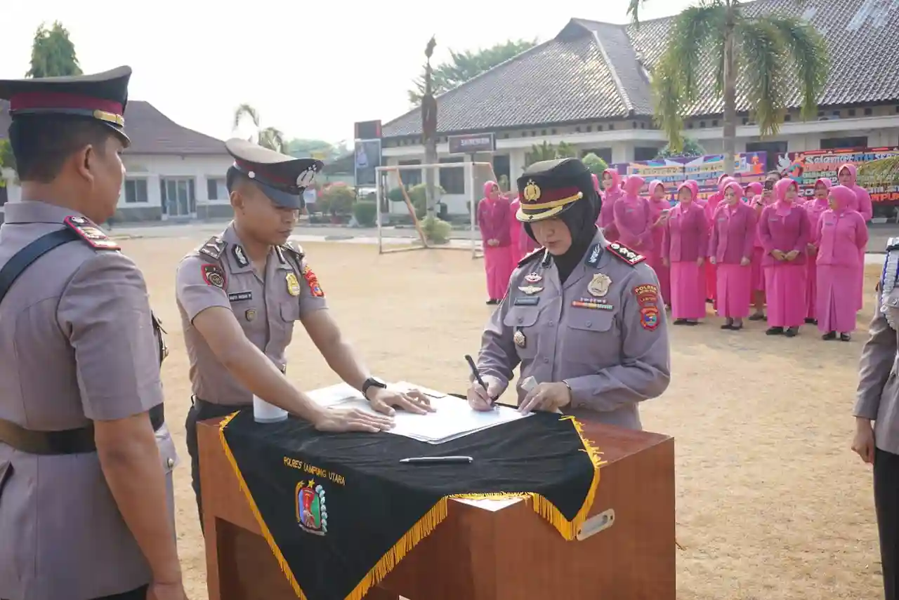 Kapolres Lampung Utara Pimpin Sertijab PJU dan Kapolsek, Ini Daftar Pejabat yang Berganti