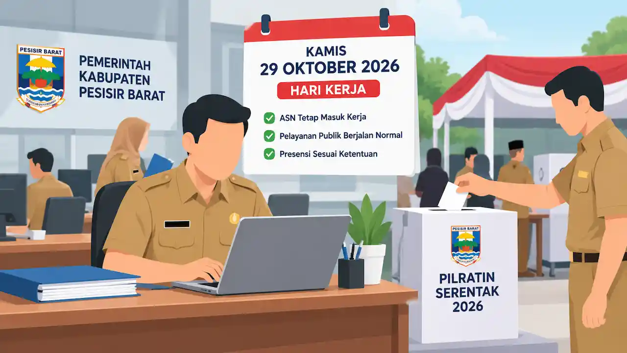 Pilratin Serentak 2026, Pemkab Pesbar Tegaskan ASN Tetap Masuk Kerja