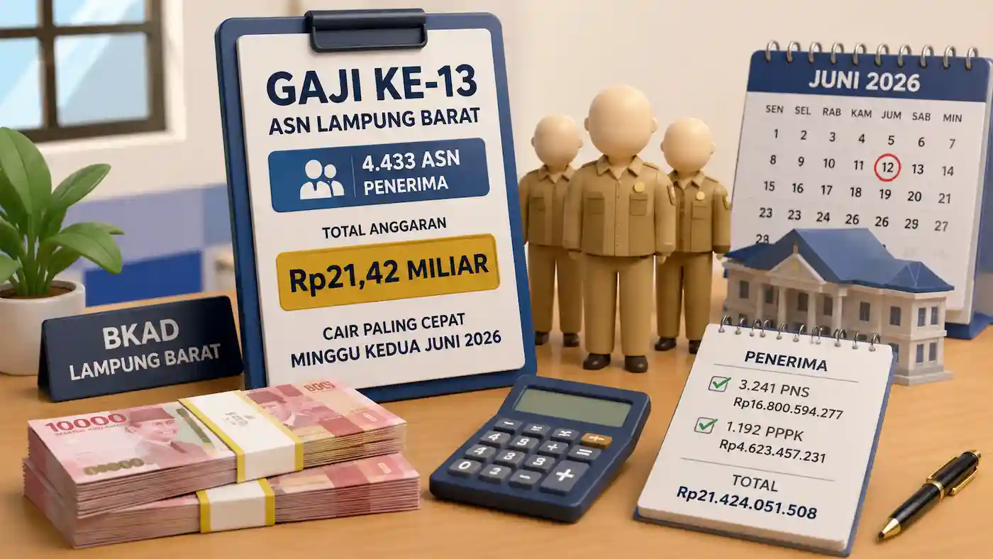 Gaji ke-13 ASN Lampung Barat Cair Bulan Ini, Anggaran Rp21,4 Miliar Disiapkan