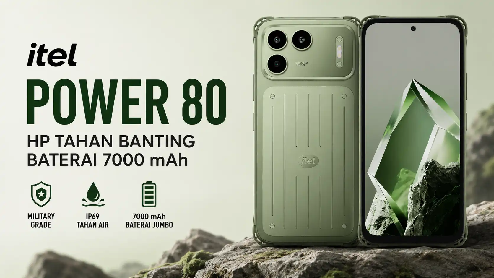 itel Power 80 Resmi di Indonesia, HP Tangguh dengan Baterai 7.000 mAh dan Sertifikasi Militer