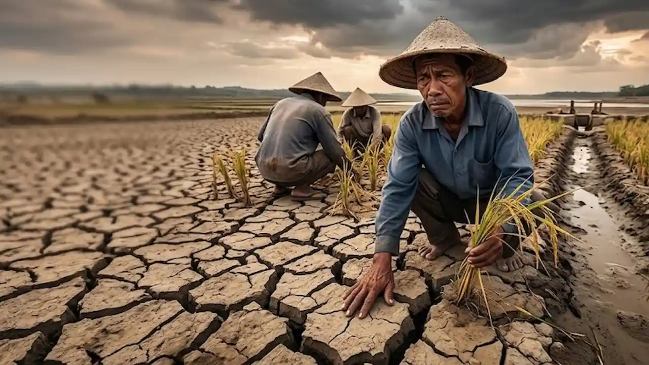 Ratusan Hektare Sawah di Suoh Dilanda Kekeringan dan Terancam Gagal Panen