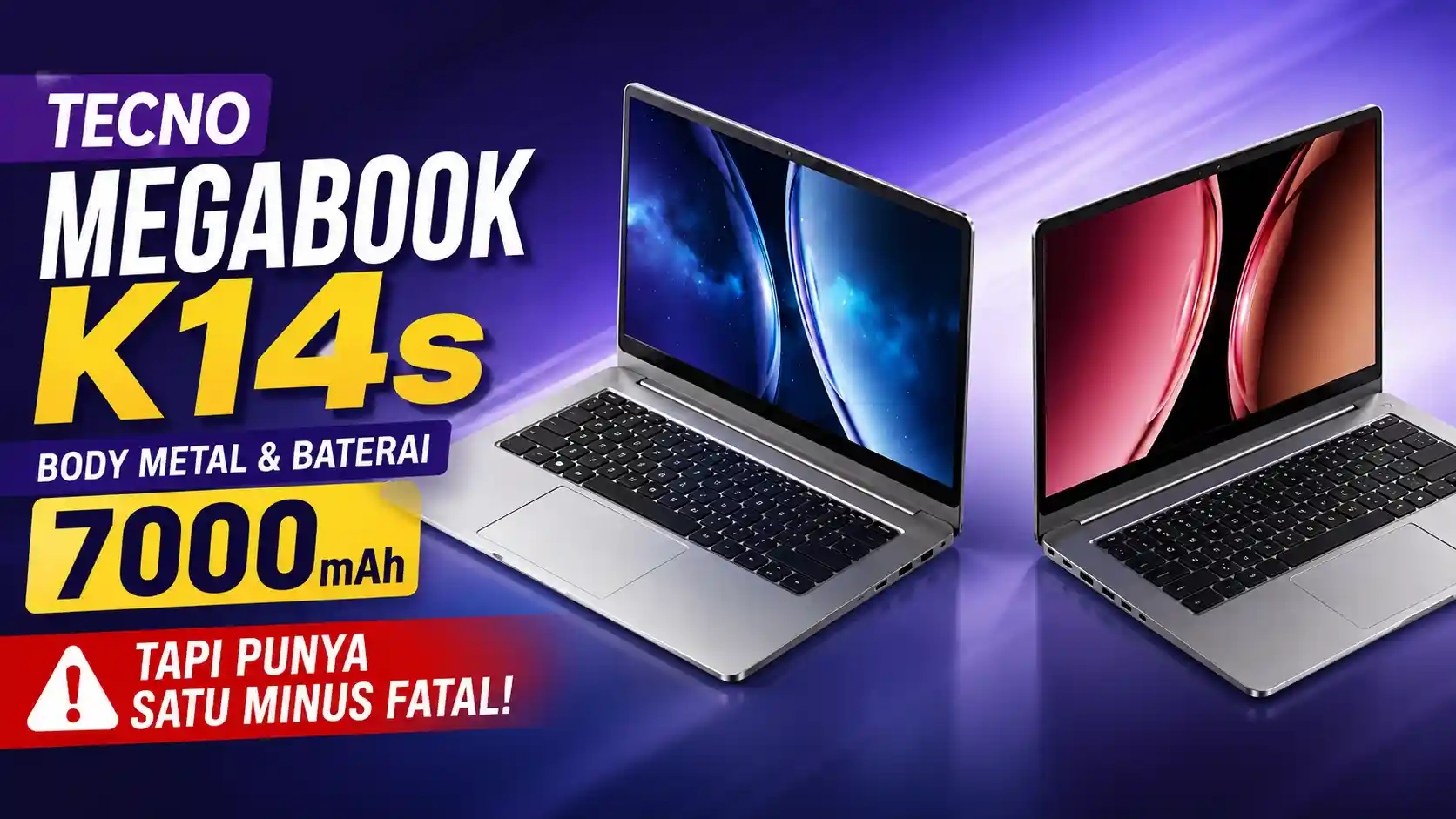 Tecno Megabook K14s: Body Metal & Batre 7000mAh, Tapi Punya Satu Minus Fatal!